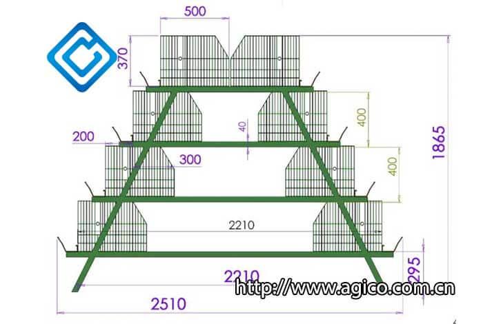 A-type four tiers broiler cage