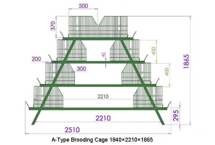 A-Type Brooding Cage 1840×2210×1865