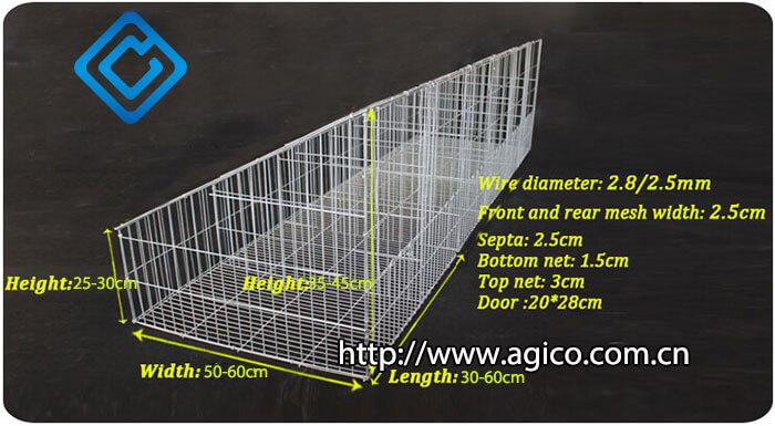 size of H-Type rabbit cage